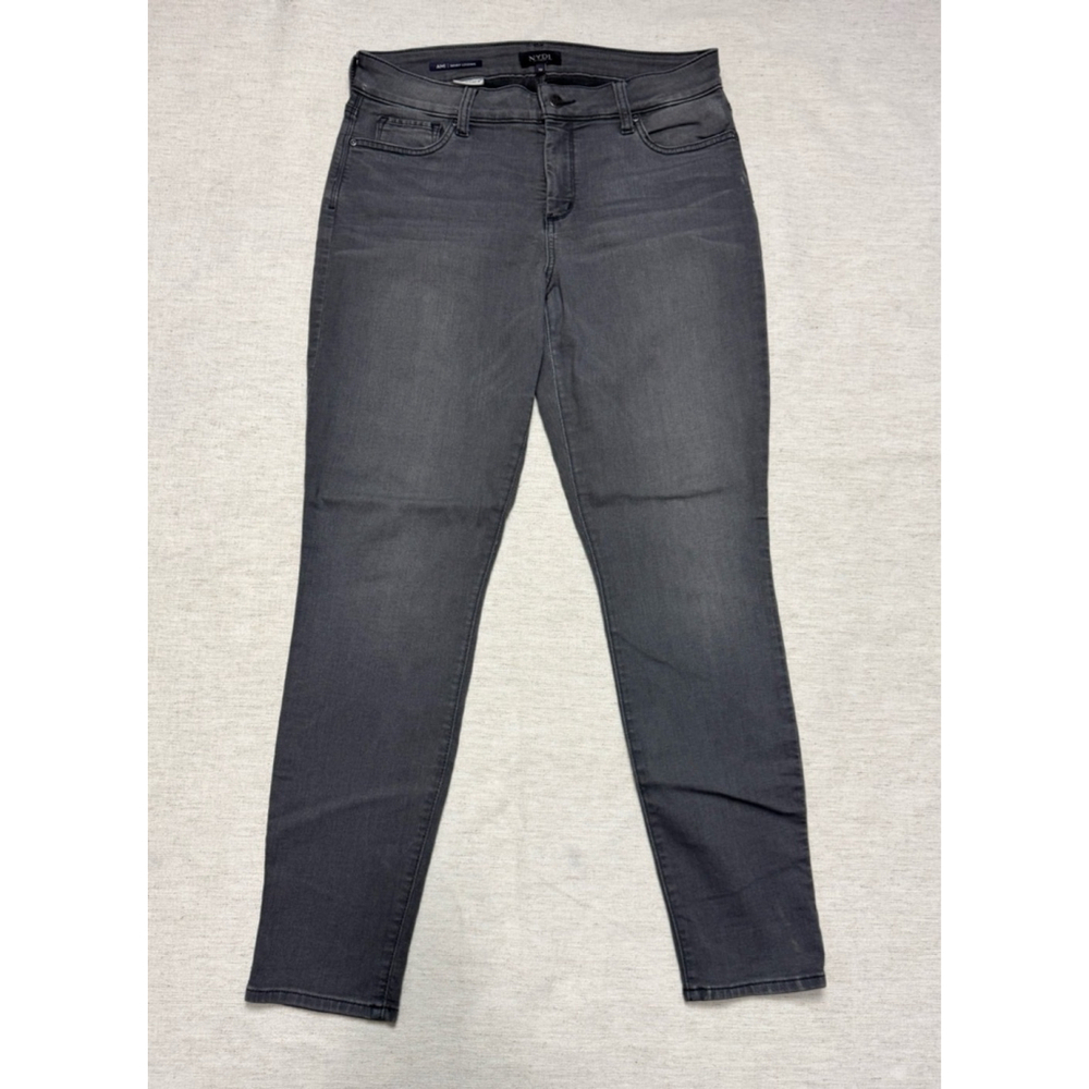 NYDJ Women’s gray jeans size 10 Skinny Legging Lift Tuck stretch casual grunge